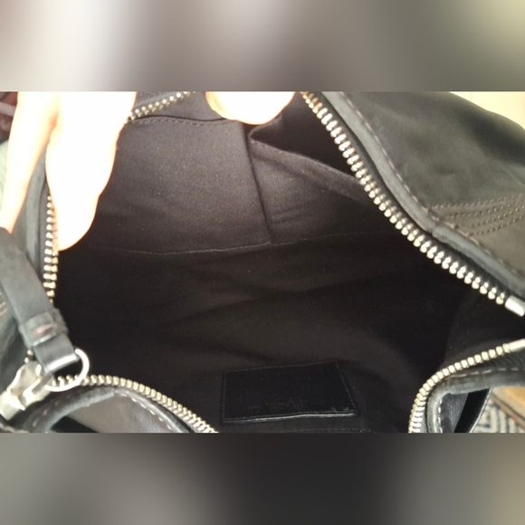 Vintage COACH Classic Shoulder Black leather Bag Goth Y2k Formal Luxury Punk - Picture 2 of 14